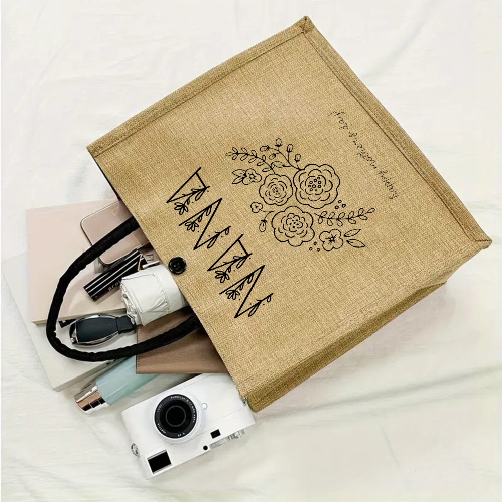 Dandelion Jute Tote Bag, Perfe - Women Bags Jute 评论和价格