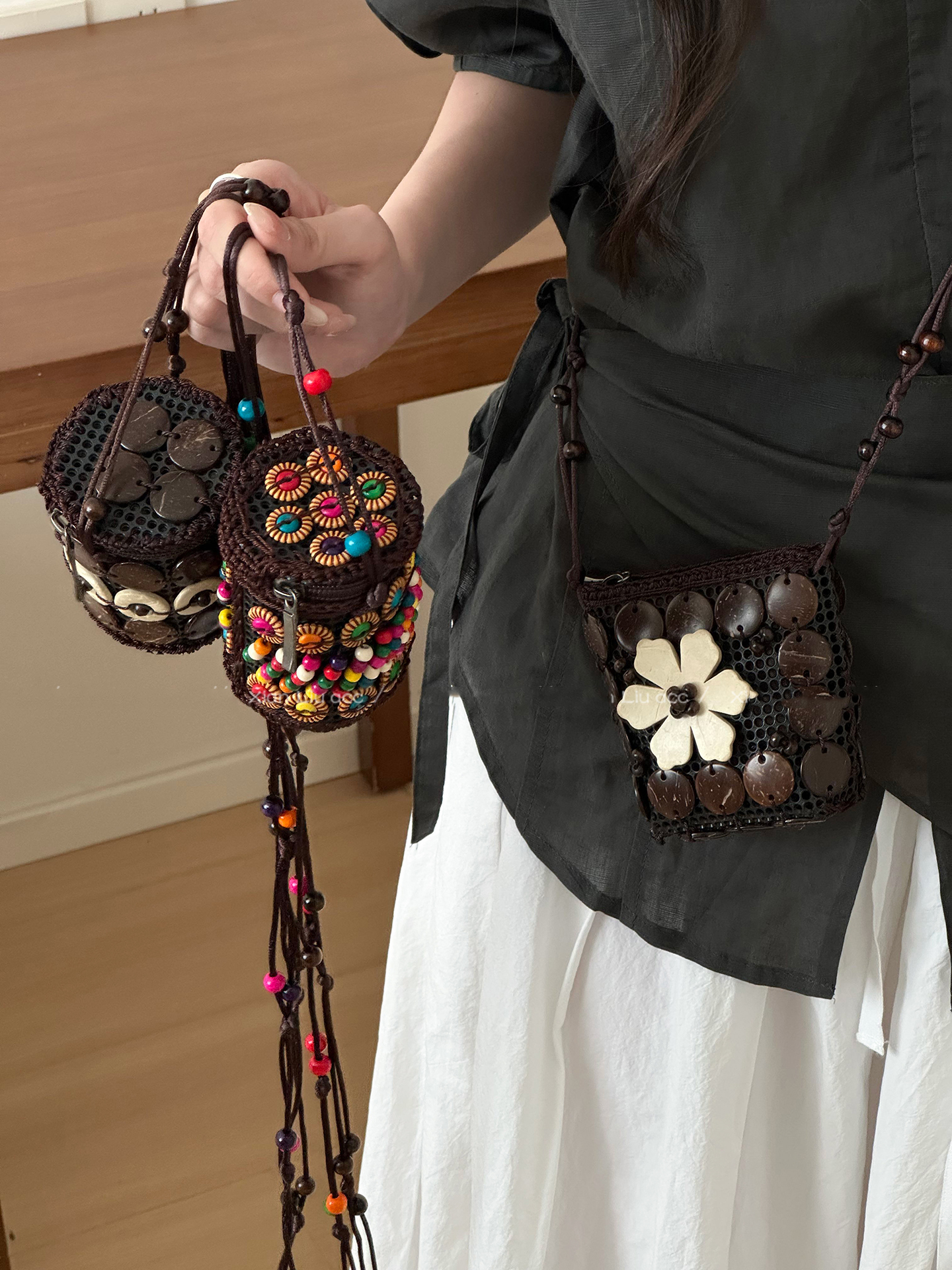 Bohemian Style Diagonal Cross  - Mini Purse Chain 评论和价格