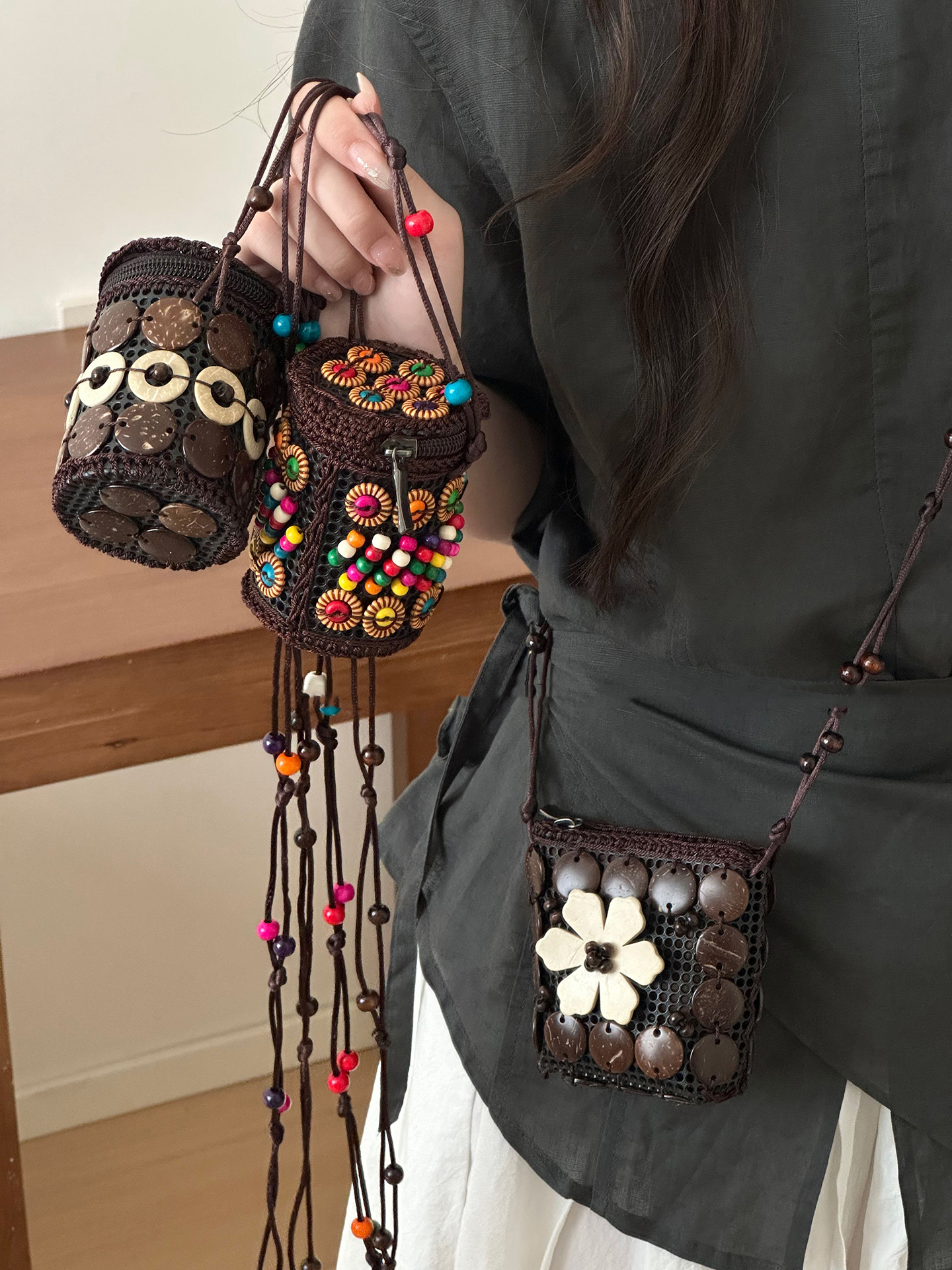 Bohemian Style Diagonal Cross  - Mini Purse Chain 评论和价格