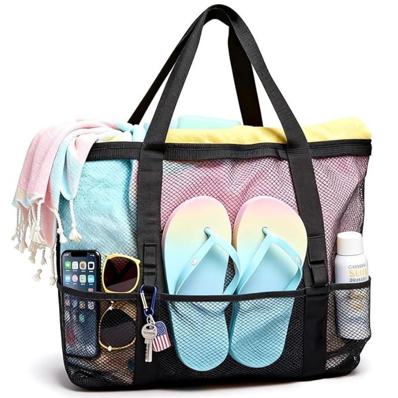 Travel Mesh Beach Bag for Wome - Women Bags Large 评论和价格