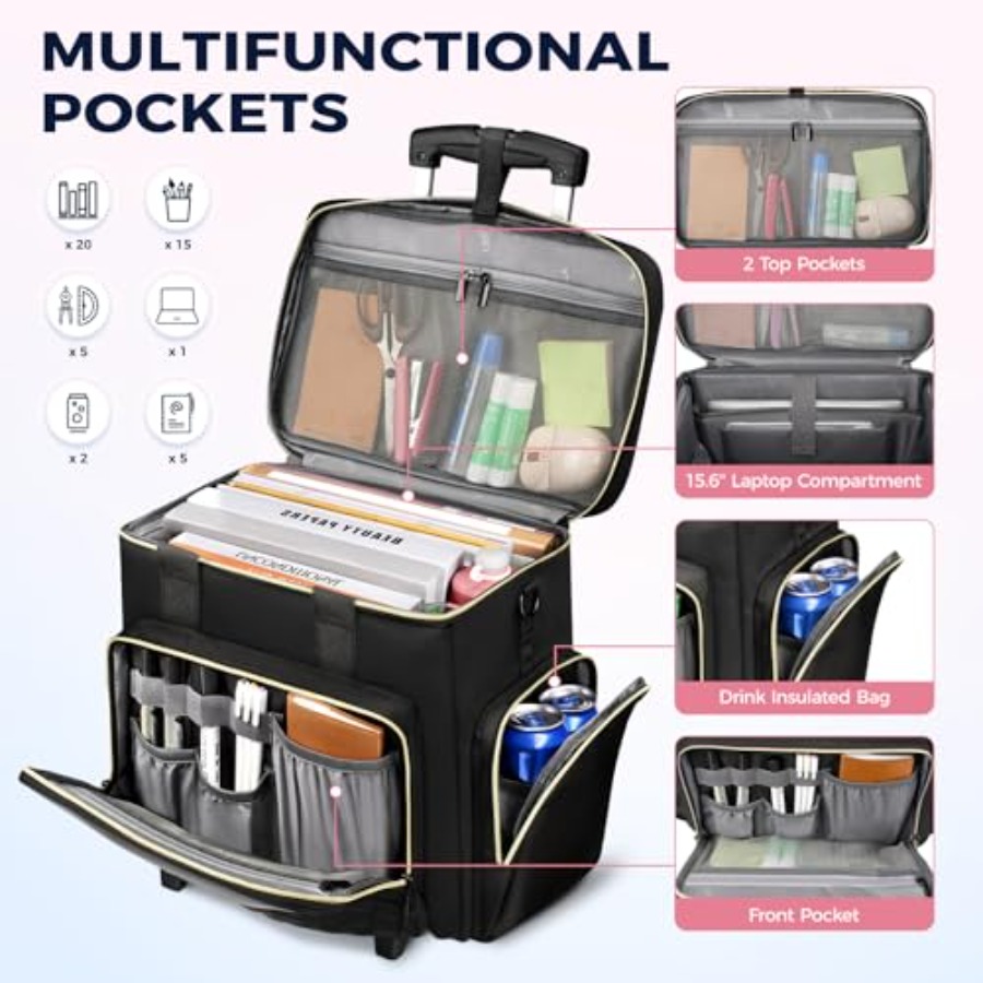 Rolling Teacher Bag, 15.6 Inch - Women'S Bags 评论和价格