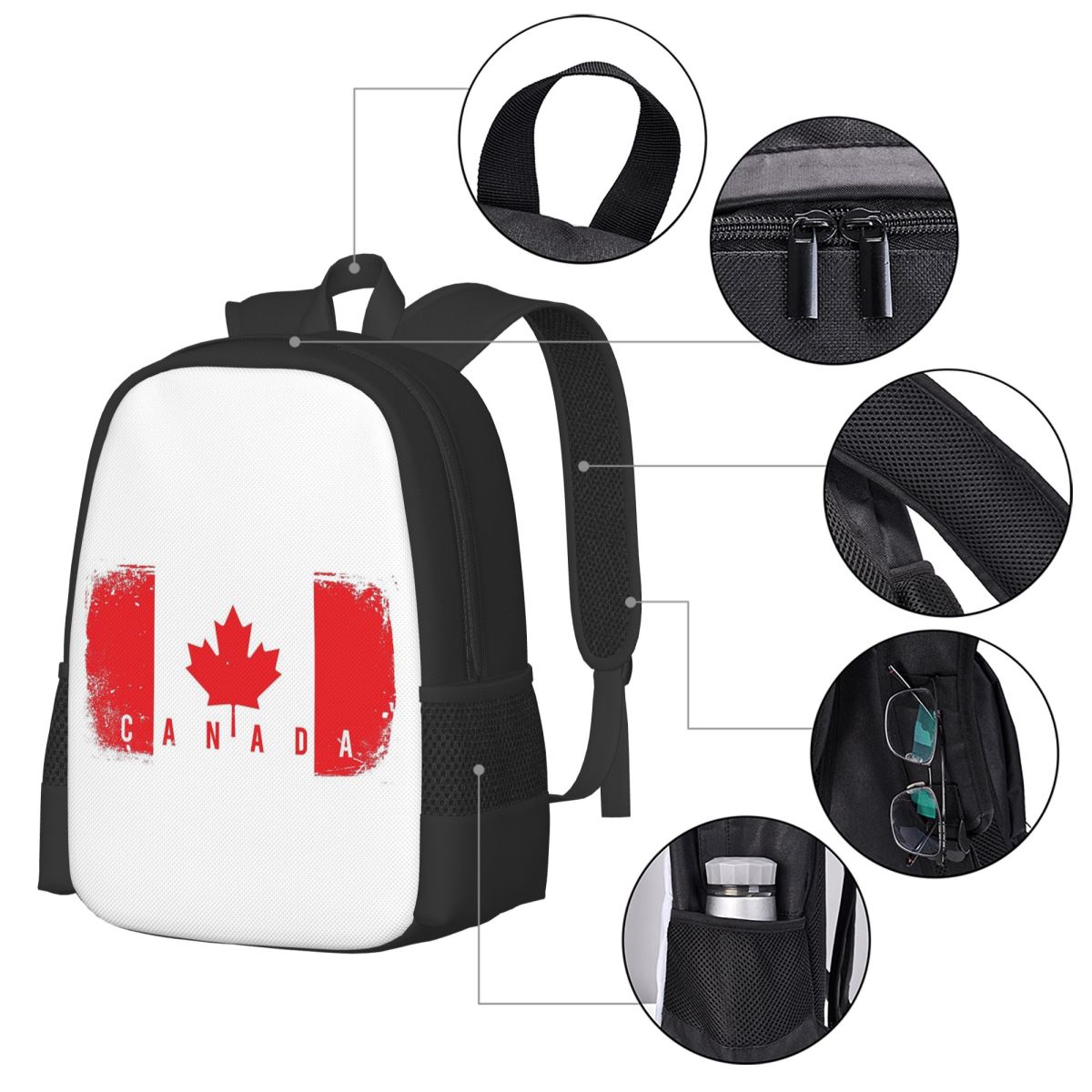 Canada Flag Student Backpack S - Women Bags In Canada 评论和价格