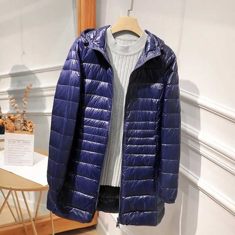 Female Long Down Jacket Light  - Women Bags White 评论和价格