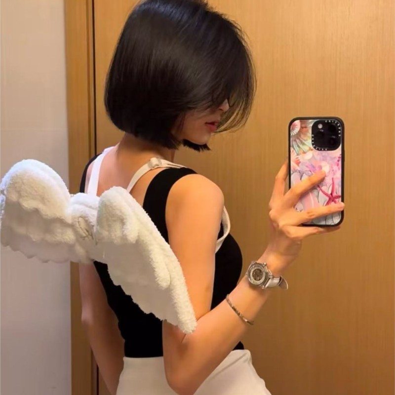 JIAERDI Sweet White Angel Wing - Women Bags White 评论和价格
