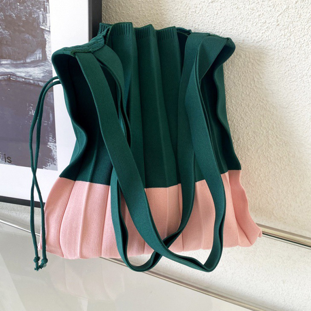 Knitted Foldable Storage Handb - Women Bags White 评论和价格