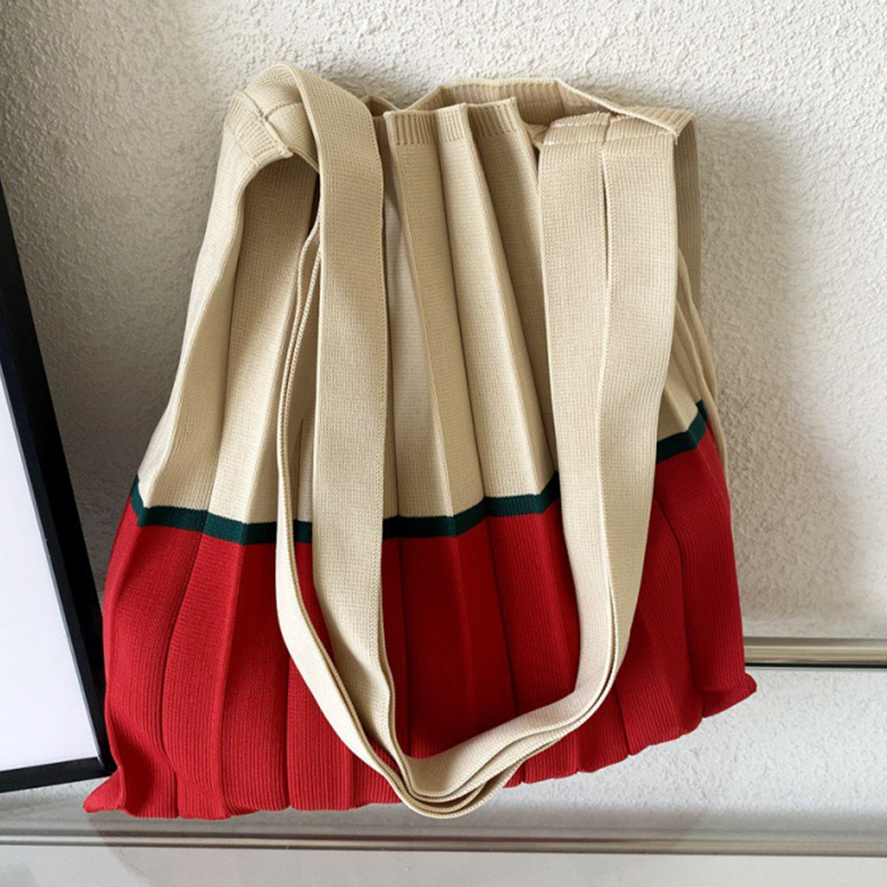 Knitted Foldable Storage Handb - Women Bags White 评论和价格