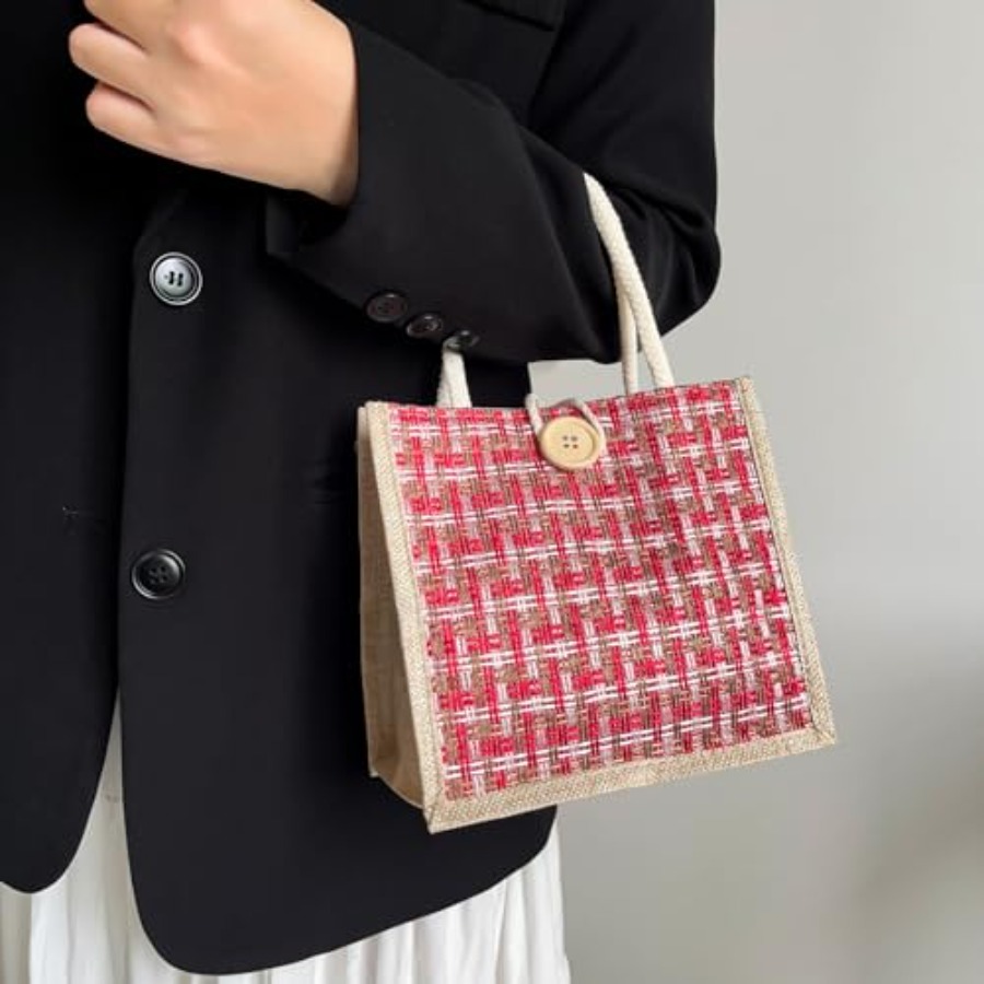 Women Tote Bag, 2Pcs Jute Casu - Women Bags Jute 评论和价格