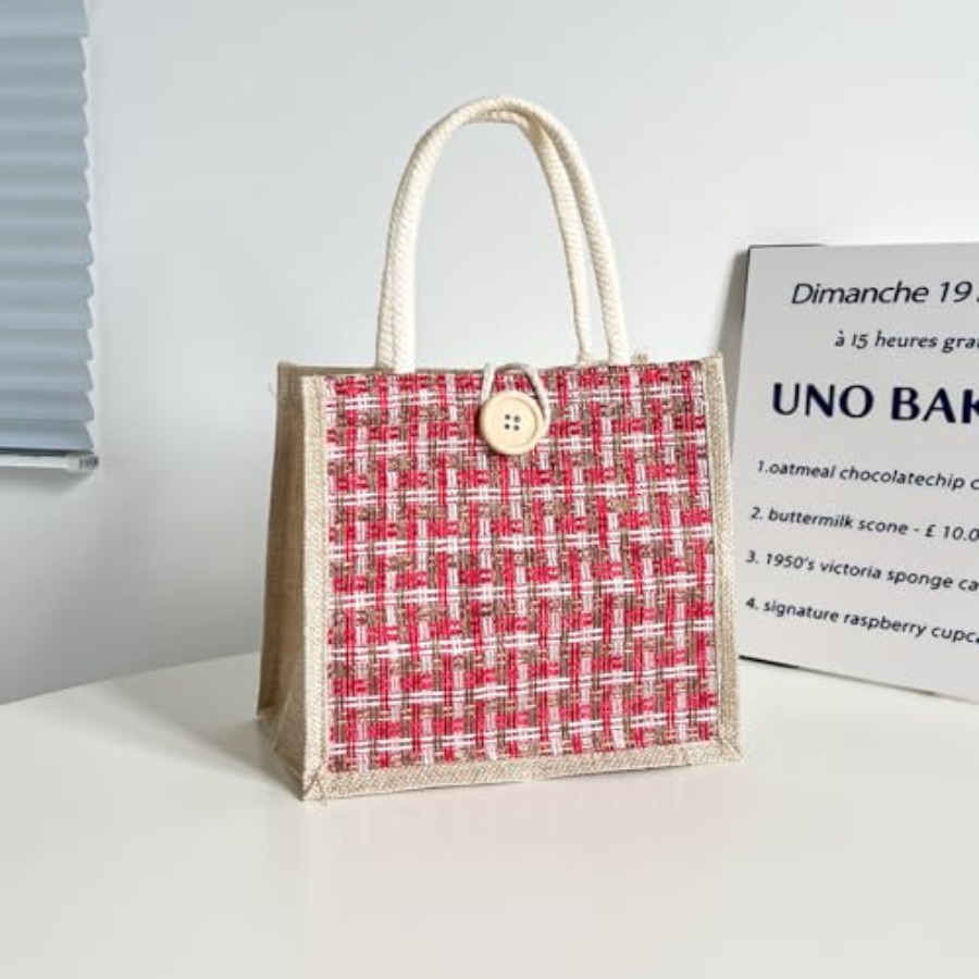 Women Tote Bag, 2Pcs Jute Casu - Women Bags Jute 评论和价格