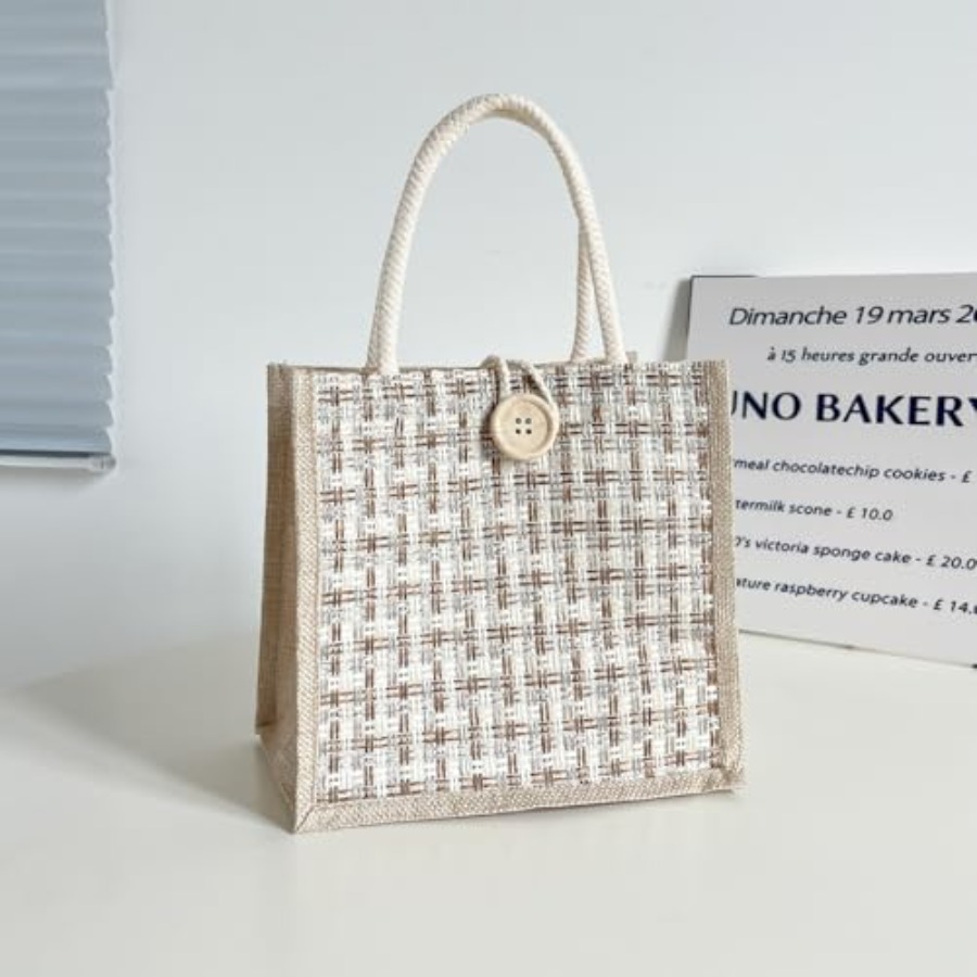 Women Tote Bag, 2Pcs Jute Casu - Women Bags Jute 评论和价格