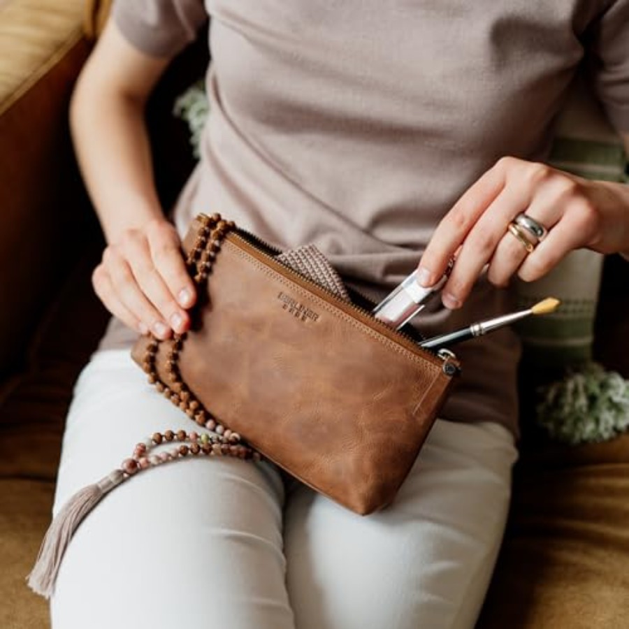 Vintage Genuine Leather Makeup - Women'S Bags 评论和价格