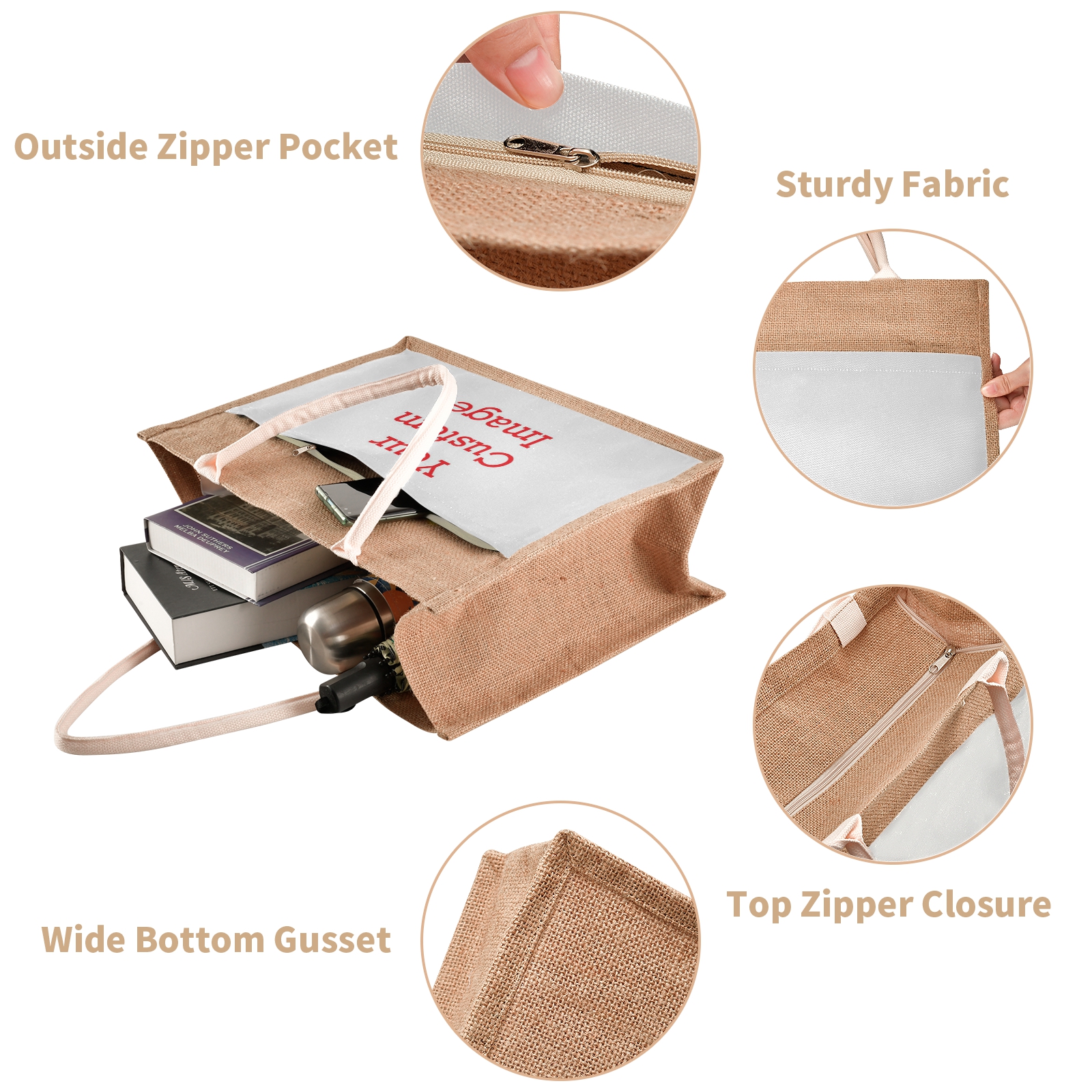 Portable Burlap Jute Shopping  - Women Bags Jute 评论和价格