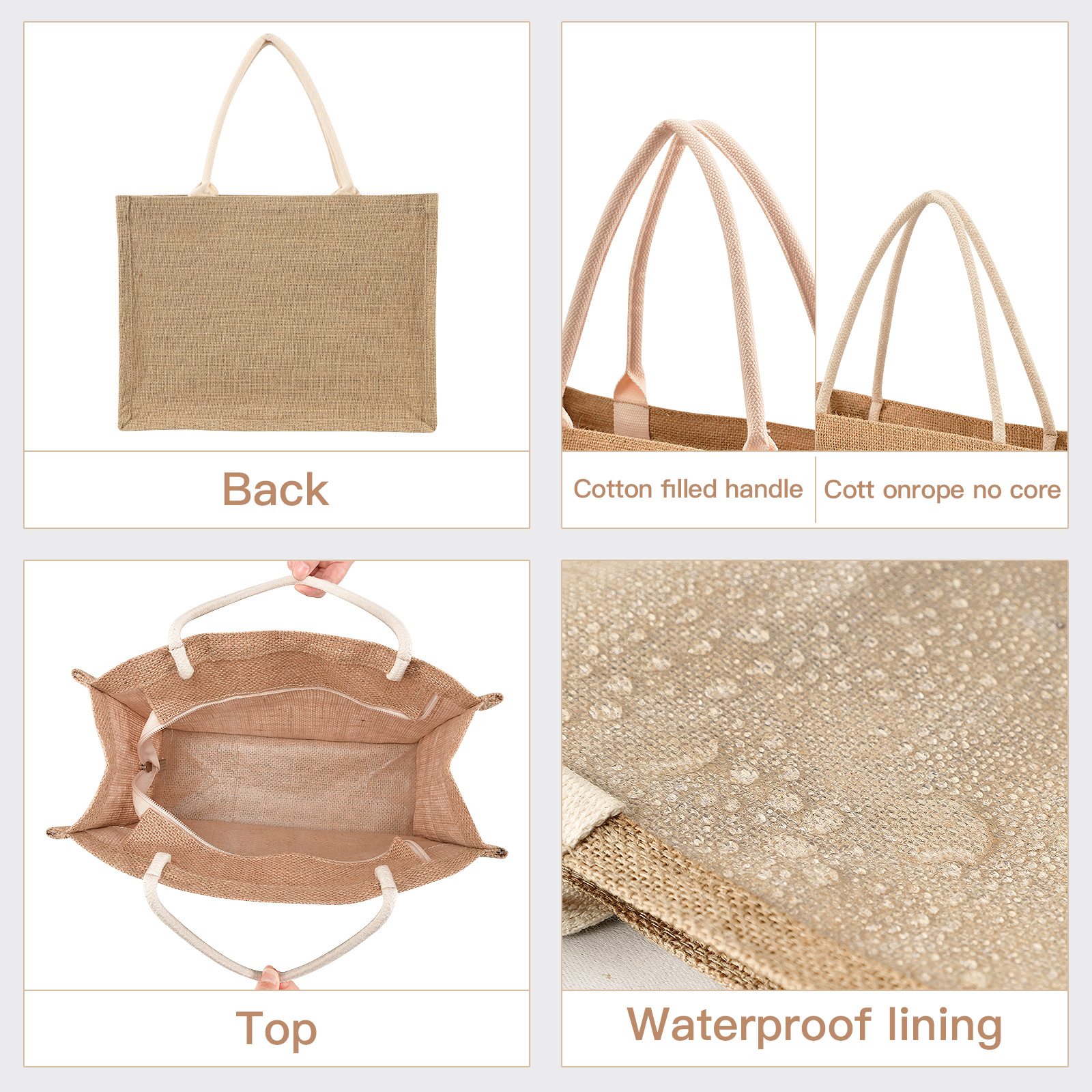 Portable Burlap Jute Shopping  - Women Bags Jute 评论和价格