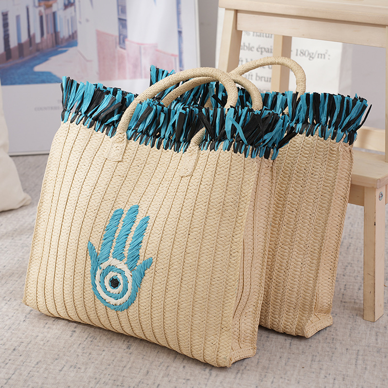 Natural Jute Straw Tote Bag Fr - Women Bags Jute 评论和价格