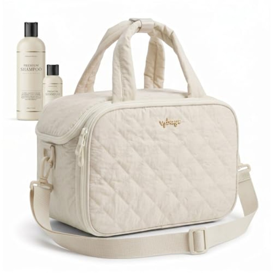 Large Quilted Toiletry Bag for - Women Bags Large 评论和价格