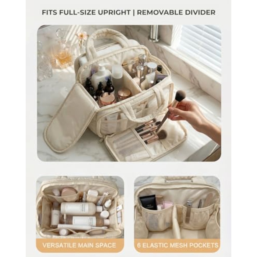 Large Quilted Toiletry Bag for - Women Bags Large 评论和价格